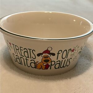 Pfaltzgraff Winterberry Rare Dog Bowl USA holly branches with berries,